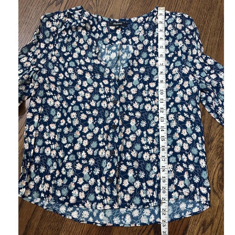 Madewell Tie-Sleeve Button Down Top in French Floral Size Medium - Picture 8 of 9